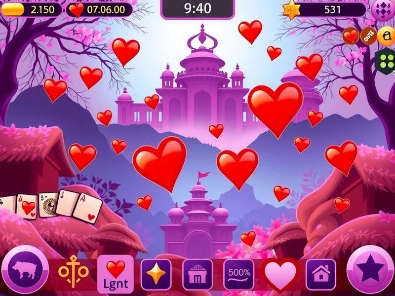 Hearts card game interface showing online play
