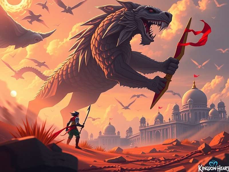 Kingdom Hearts main characters Sora, Donald, and Goofy in a heroic pose