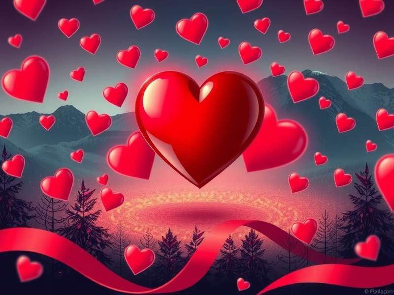 A hand of playing cards with Hearts suit prominently displayed on a wooden table