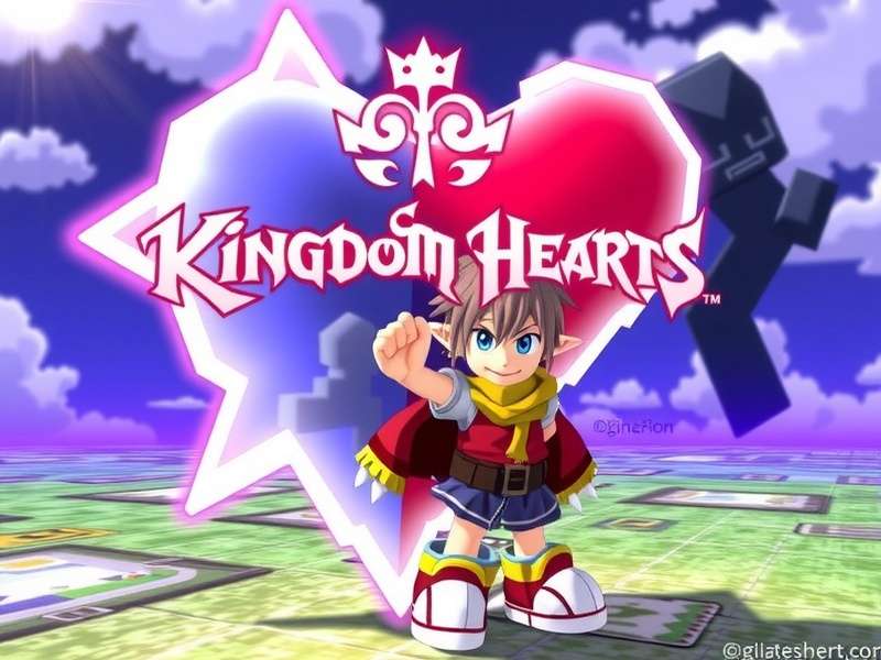 Kingdom Hearts series collage featuring Sora, Riku, Kairi, and Disney characters