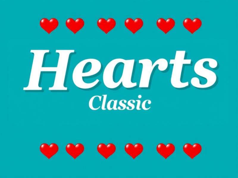 Hearts Classic card game being played online with cards on a virtual table