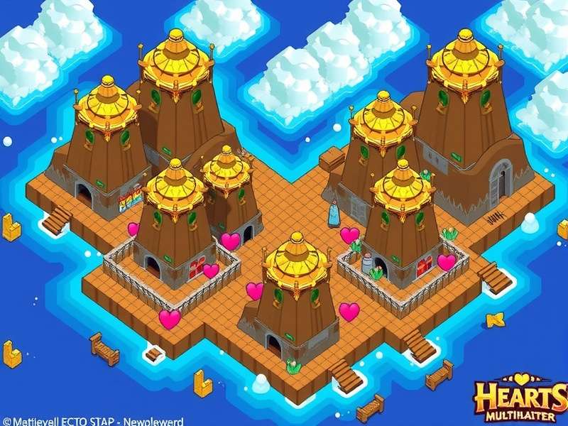 Competitive Hearts Multiplayer game interface showing four players in an online match