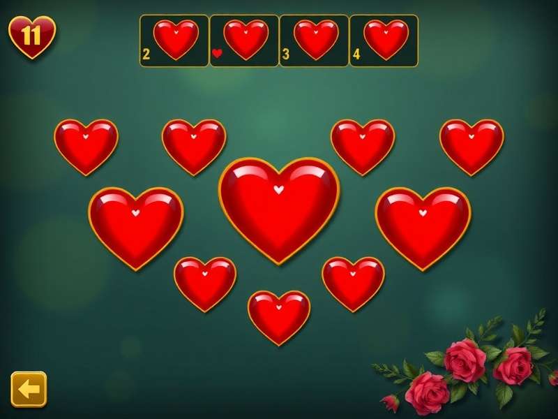 Hearts card game spread on table