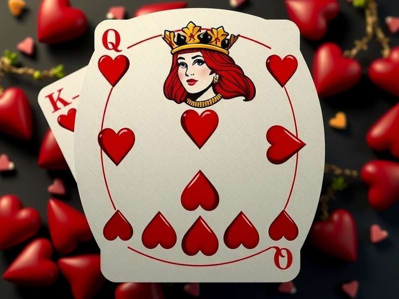 Digital Queen of Hearts card displayed on a mobile phone with Indian festival lights in background