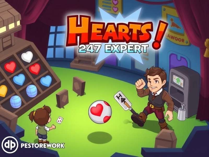 Hearts 247 Expert gameplay table showing strategic card passing and trick management